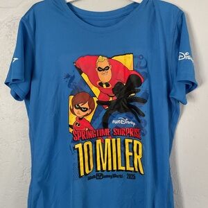 Brooks Blue Performance Tee with Silver Logo